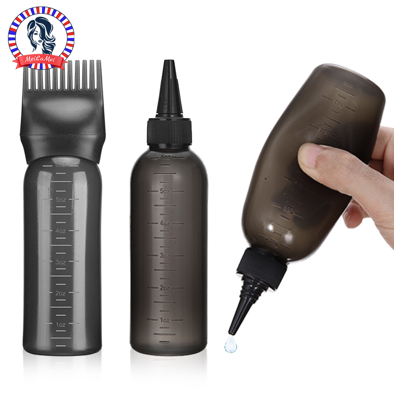 Hair Care Products - 2ピースプラスチック詰め替えスクイーズボトル&ルートコームアプリケーターボトルセット精密染毛剤アプリケーション-多目的
