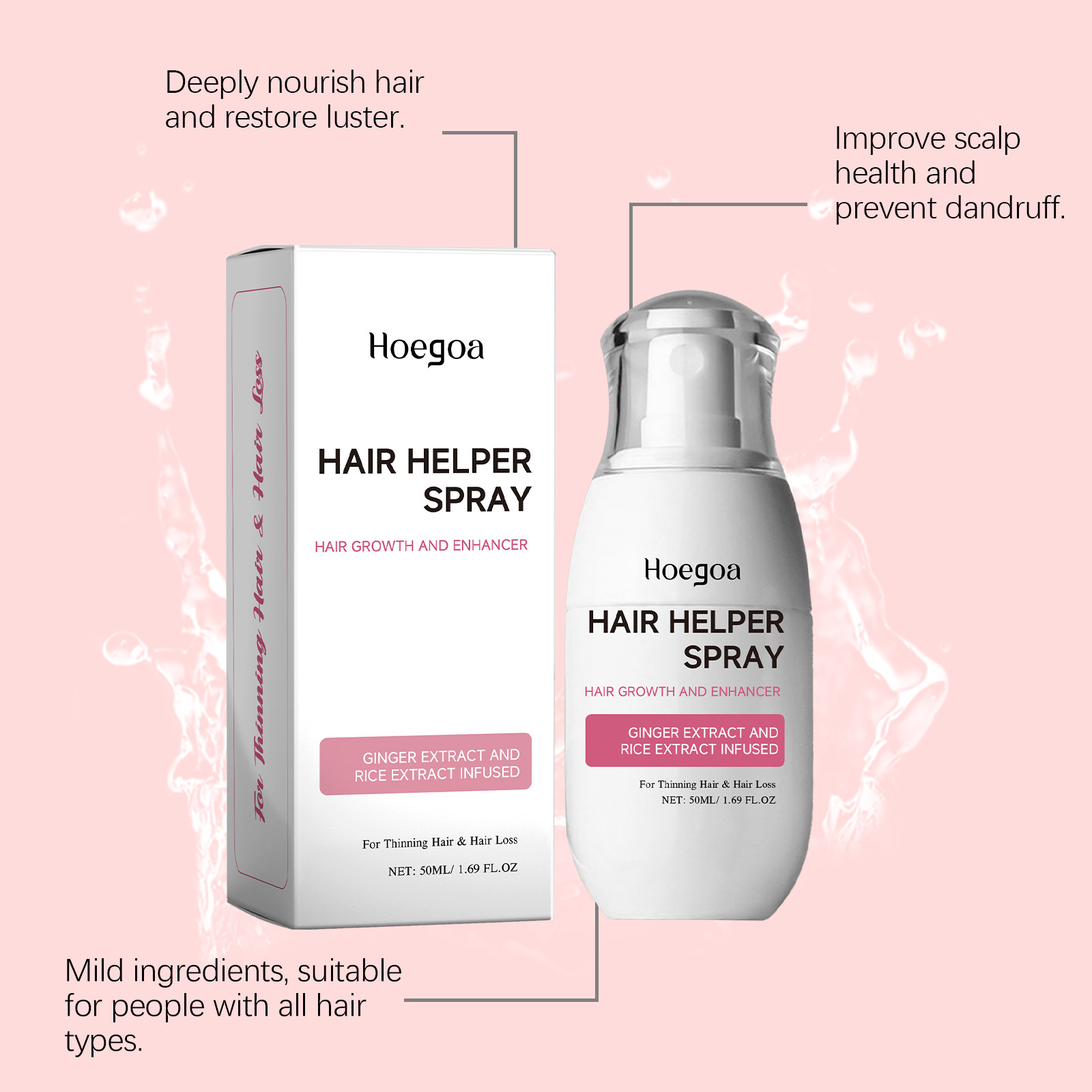 洗い流さないヘアケアスプレー。広がりを抑え、なめらかでツヤの - Hair Care Products のレビューと価格