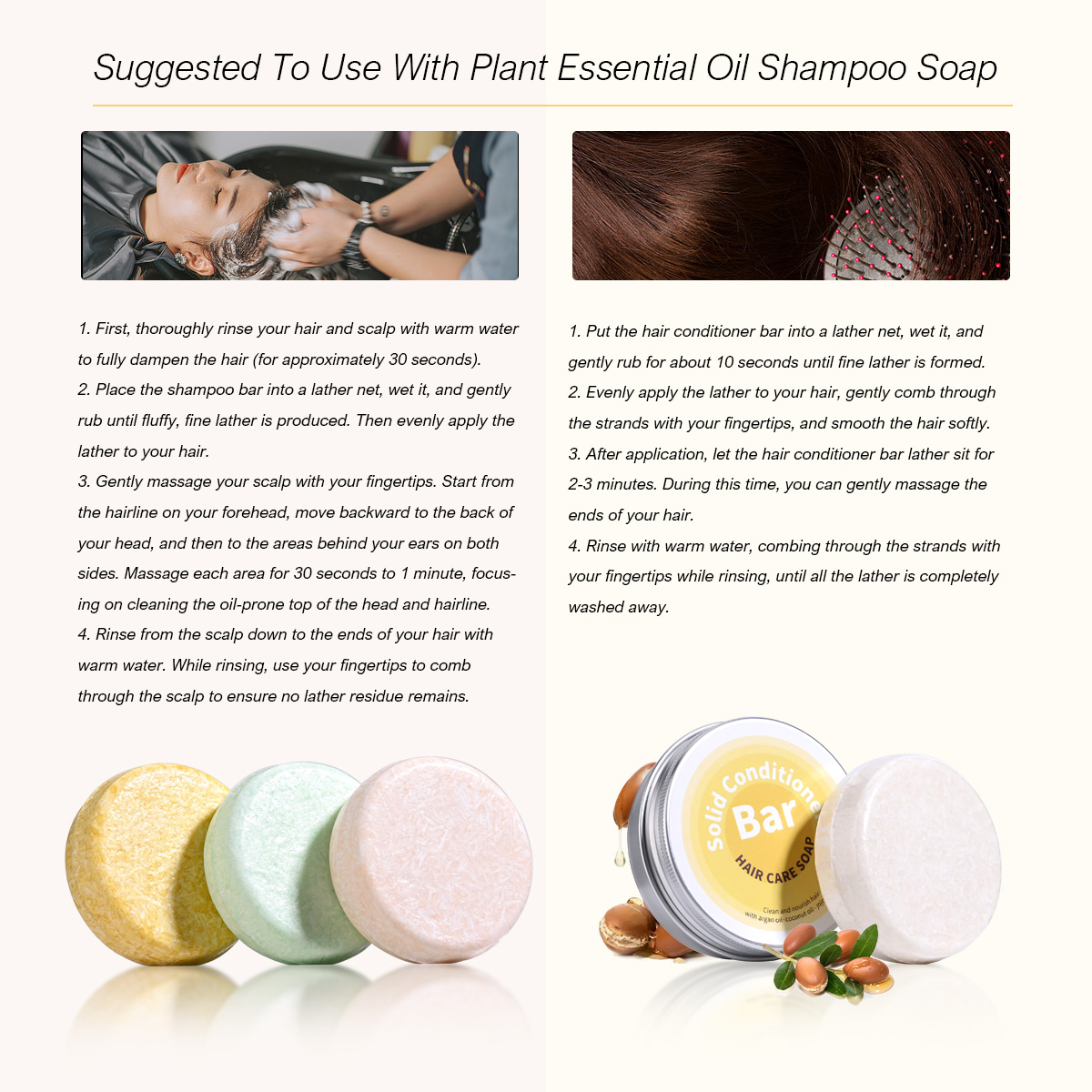 植物性エッセンシャルオイル配合ヘアコンディショナーソープ、ア - Hair Care Products のレビューと価格